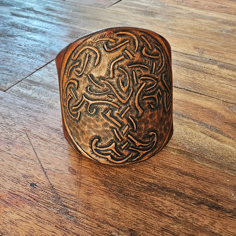 Bracelet en cuir – Arbre de Vie celtique | Artisanat médiéval & symbolique