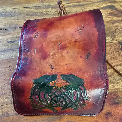 Blague à tabac personnalisée en cuir véritable – fait main, steampunk médiéval fait main | Atelier AnJo