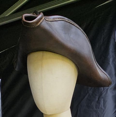 Chapeau tricorne en cuir – Style pirate, GN, fait main
