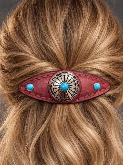 Barrettes à cheveux en cuir faites main - Atelier AnJo