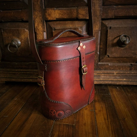 Sac en cuir steampunk fait main – Sacoche artisanale médiévale