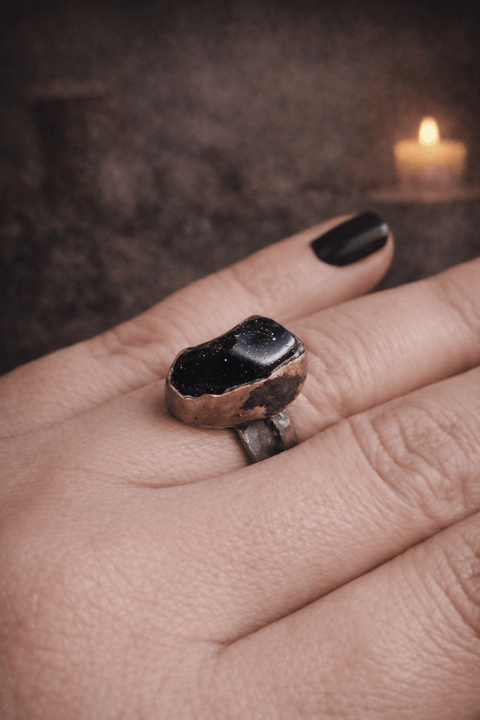 Bague artisanale cuivre – Taille 17,25 – Pièce unique | Atelier AnJo steampunk médiéval fait main | Atelier AnJo