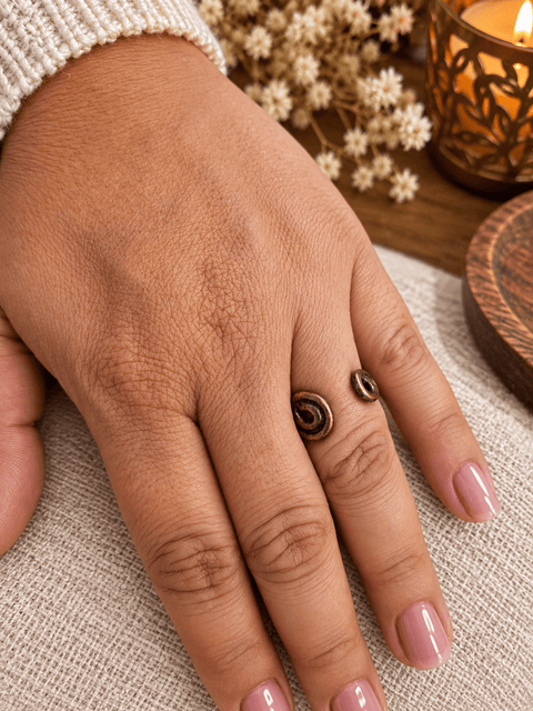 Bague « Écho » – Taille 56 steampunk médiéval fait main | Atelier AnJo