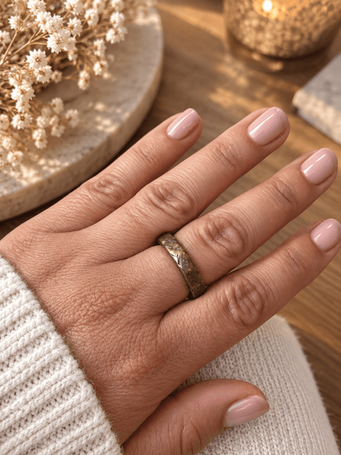 Bague « Écorce » – Taille 55 steampunk médiéval fait main | Atelier AnJo