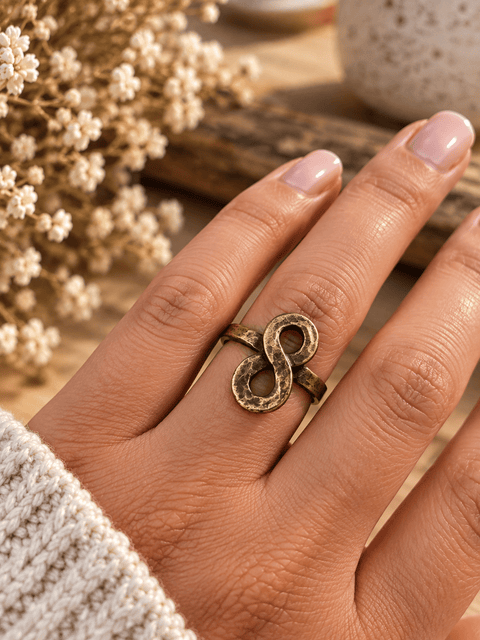 Bague « Lien Infini » – Petite taille 45 steampunk médiéval fait main | Atelier AnJo