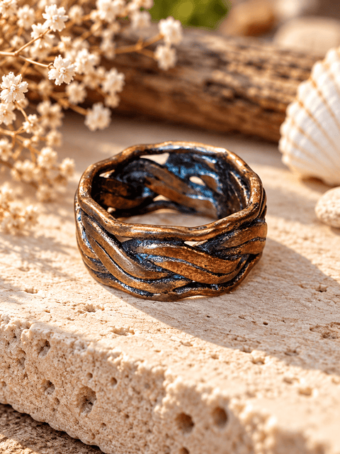Bague « Racines Sauvages » – Taille 57 steampunk médiéval fait main | Atelier AnJo