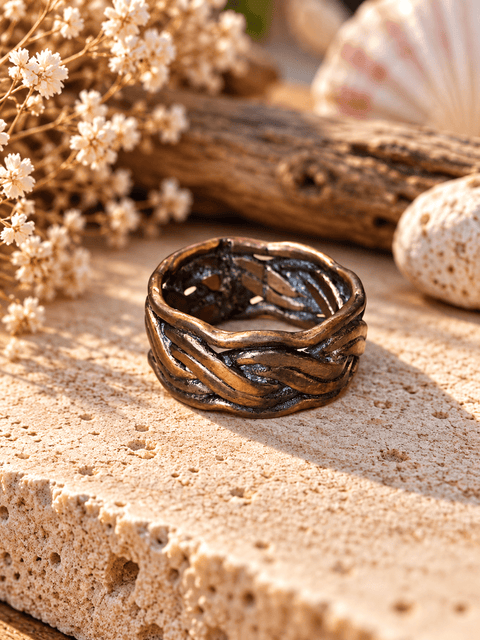 Bague « Racines Sauvages » – Taille 57 steampunk médiéval fait main | Atelier AnJo