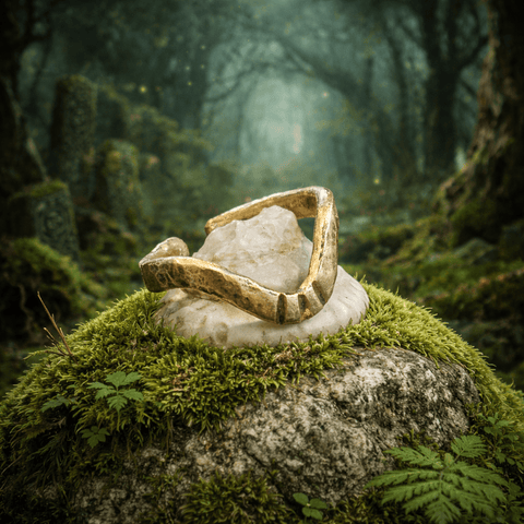 Bague Vague de Prêtresse – Bague réglable en laiton forgé steampunk médiéval fait main | Atelier AnJo