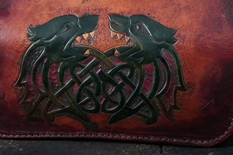 Blague à tabac personnalisée en cuir véritable – fait main, steampunk médiéval fait main | Atelier AnJo