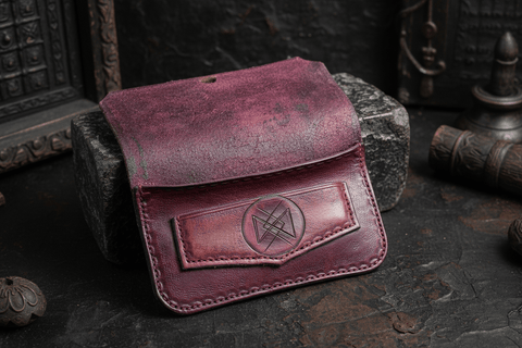 Blague à tabac personnalisée en cuir véritable – fait main, steampunk médiéval fait main | Atelier AnJo