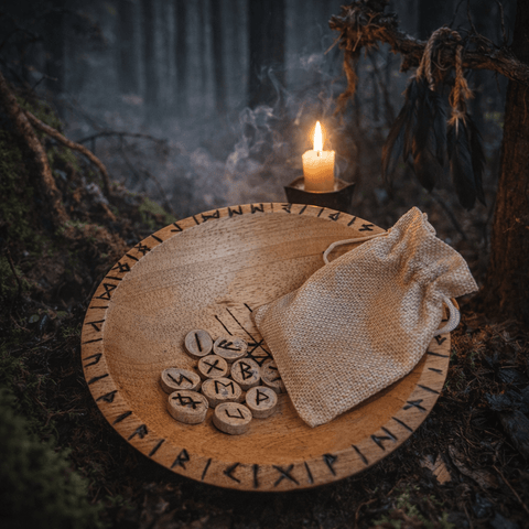 Bol de tirage de runes – Autel celtique pour Volva, Wicca et prêtresse, par Thorfin Taranisson steampunk médiéval fait main | Atelier AnJo