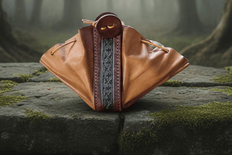 Bourse médiéval en cuir artisanal - accessoire GN & Médiéval steampunk médiéval fait main | Atelier AnJo