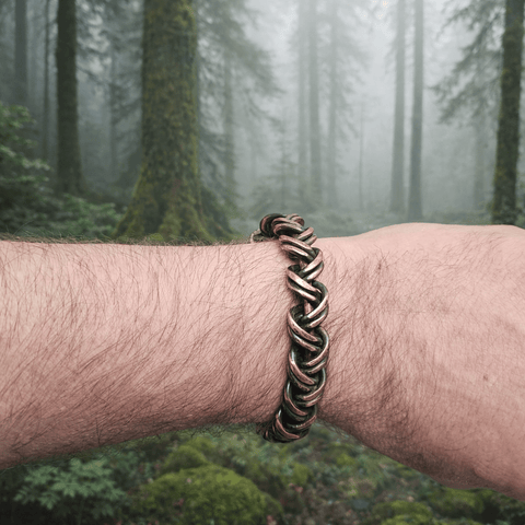 Bracelet celtique en cuivre torsadé – réglable steampunk médiéval fait main | Atelier AnJo