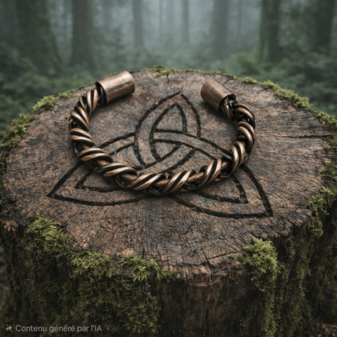 Bracelet celtique en cuivre torsadé – réglable steampunk médiéval fait main | Atelier AnJo