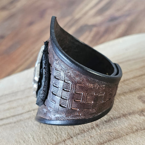 Bracelet cuir véritable viking avec nœud celtique – style médiéval, steampunk steampunk médiéval fait main | Atelier AnJo