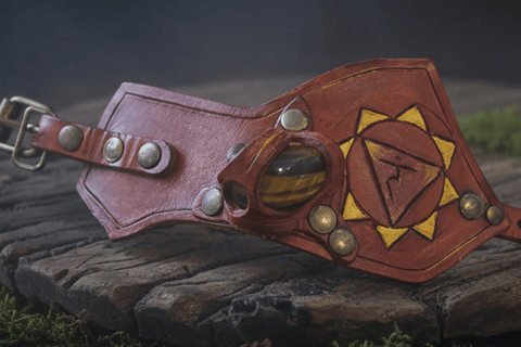 Bracelet lithoterapie steampunk médiéval fait main | Atelier AnJo