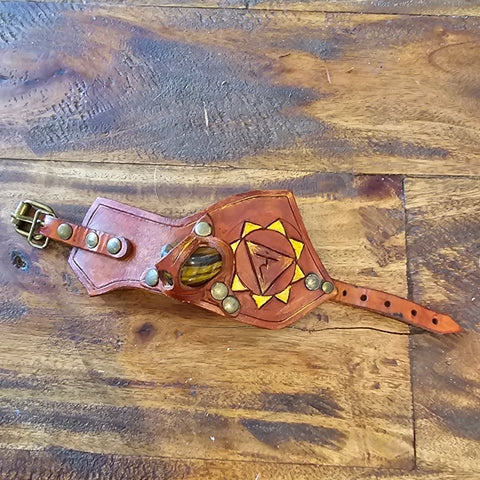 Bracelet lithoterapie steampunk médiéval fait main | Atelier AnJo