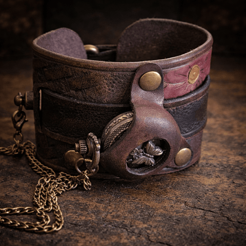 Bracelet montre steampunk steampunk médiéval fait main | Atelier AnJo