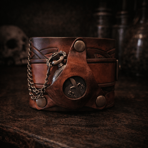 Bracelet montre steampunk steampunk médiéval fait main | Atelier AnJo