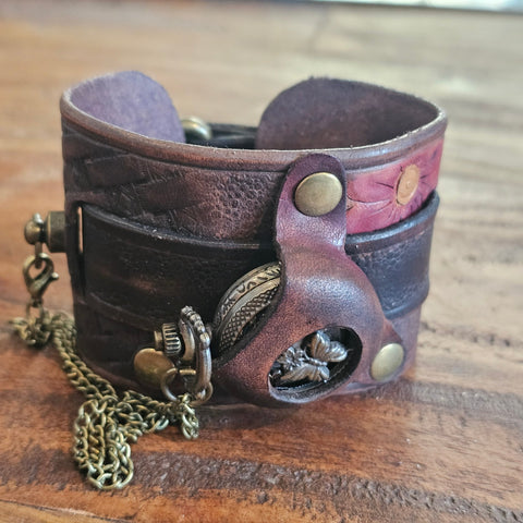 Bracelet montre steampunk steampunk médiéval fait main | Atelier AnJo