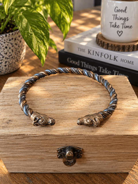 Bracelet torque torsadé en cuivre, laiton et acier – 22 à 24 cm steampunk médiéval fait main | Atelier AnJo