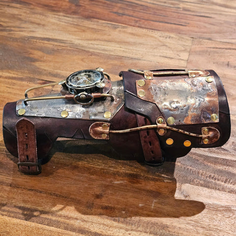 Brassard steampunk avec montre steampunk médiéval fait main | Atelier AnJo