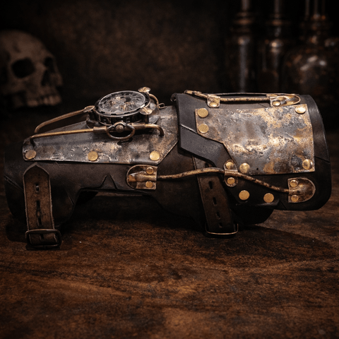 Brassard steampunk avec montre steampunk médiéval fait main | Atelier AnJo