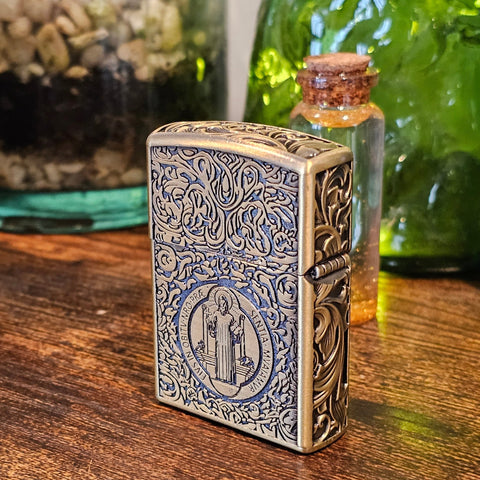 Briquet essence Exorciste – Série limitée en laiton (Zorro) steampunk médiéval fait main | Atelier AnJo