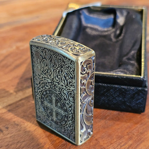 Briquet Exorciste en laiton – Artefact vintage & steampunk steampunk médiéval fait main | Atelier AnJo