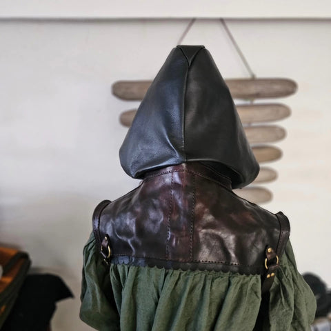 Capuchon en cuir – Steampunk & post - apocalyptique steampunk médiéval fait main | Atelier AnJo
