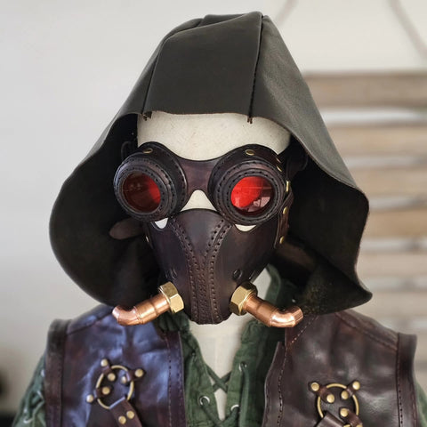 Capuchon en cuir – Steampunk & post - apocalyptique steampunk médiéval fait main | Atelier AnJo