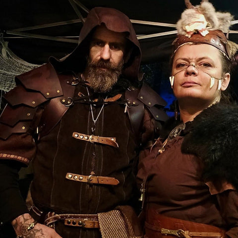 Capuchon & Épaulières en cuir – Taille réglable S à L " Capuchon Assasin " steampunk médiéval fait main | Atelier AnJo