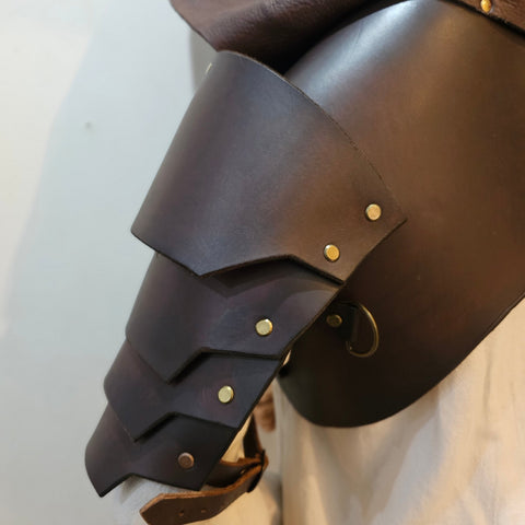Capuchon & Épaulières en cuir – Taille réglable S à L " Capuchon Assasin " steampunk médiéval fait main | Atelier AnJo