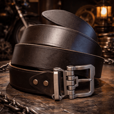 ceinture cuir dark brown, ceinture cuir vache 4 mm, ceinture motard, ceinture steampunk, ceinture cuir épais, ceinture artisanale, ceinture rock, ceinture utilitaire steampunk médiéval fait main | Atelier AnJo