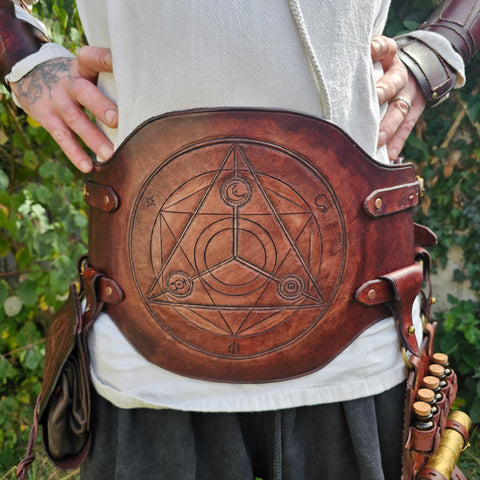 Ceinture d’alchimiste steampunk médiéval fait main | Atelier AnJo