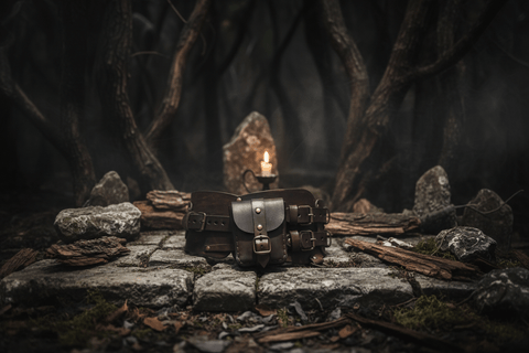 Ceinture militaire steampunk avec pochettes – Cuir artisanal – Style post - apocalyptique steampunk médiéval fait main | Atelier AnJo