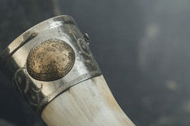 Corne à boire traditionnel russe en argent laiton steampunk médiéval fait main | Atelier AnJo