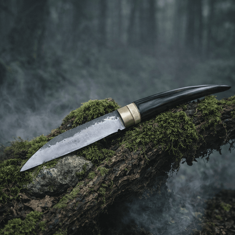 Couteau celtique artisanale en acier forgé – Atelier Thorfin Taranisson steampunk médiéval fait main | Atelier AnJo