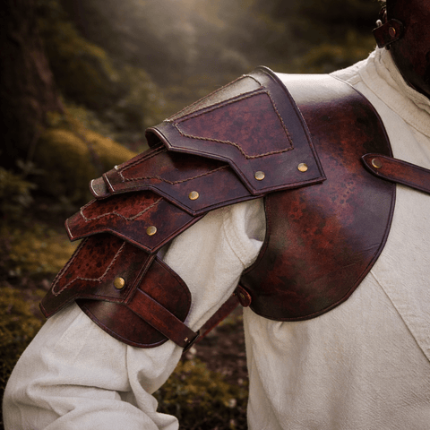 Épaulière en cuir – Steampunk, Médiéval & Fantasy – Fait main steampunk médiéval fait main | Atelier AnJo