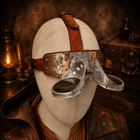 Lunettes post - apocalyptiques en cuir et métal – fabrication artisanale steampunk médiéval fait main | Atelier AnJo