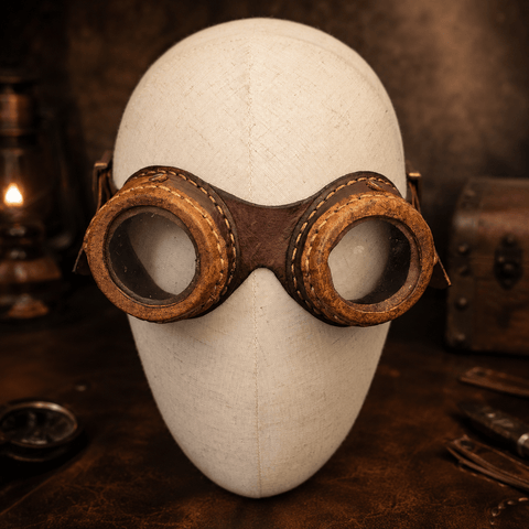 Lunettes steampunk en cuir – artisanat médiéval post - apocalyptique steampunk médiéval fait main | Atelier AnJo