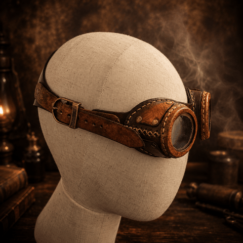 Lunettes steampunk en cuir – artisanat médiéval post - apocalyptique steampunk médiéval fait main | Atelier AnJo