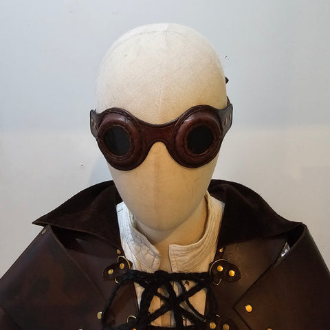 Lunettes steampunk en cuir – Post - apo / Accessoire artisanal steampunk médiéval fait main | Atelier AnJo