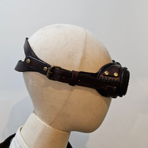 Lunettes steampunk en cuir – Post - apo artisanales steampunk médiéval fait main | Atelier AnJo