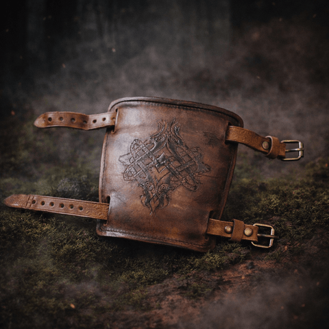 Manchette médiéval en cuir véritable repoussé. steampunk médiéval fait main | Atelier AnJo