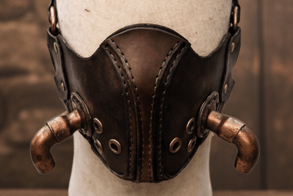 Masque steampunk industriel cuir fait main