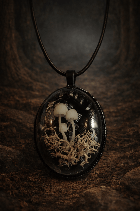 Pendentif artisanal – Univers forestier & mystique steampunk médiéval fait main | Atelier AnJo