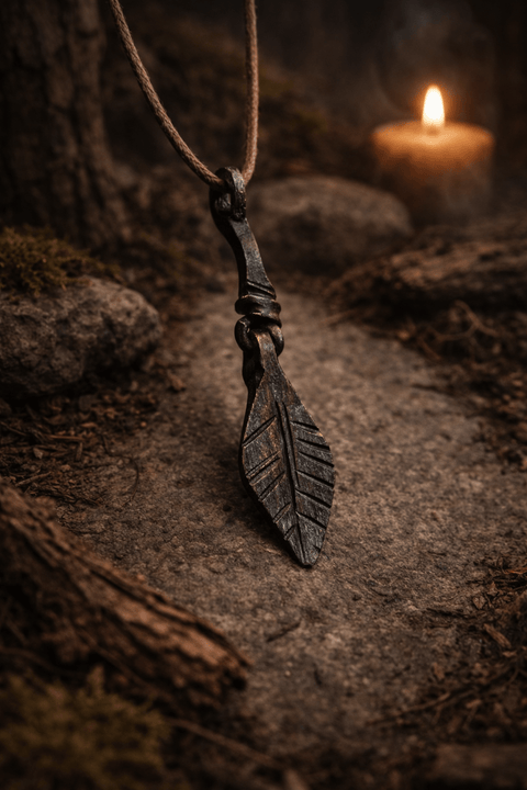 Pendentif en acier forgé à la main – Thorfin Taranisson steampunk médiéval fait main | Atelier AnJo