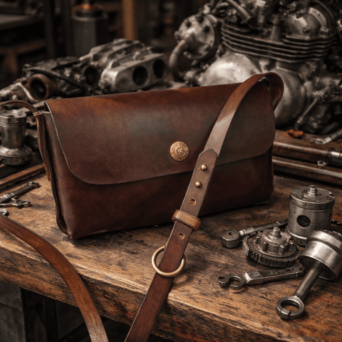 Petite pochette sac à main en cuir – fabrication artisanale steampunk médiéval fait main | Atelier AnJo