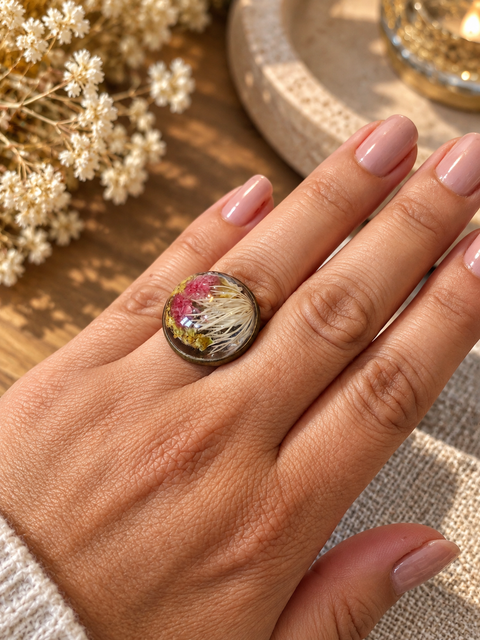Bague « Herbier d’été » – Réglable du 56 au 58